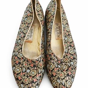Jan - Arabella Pollen Vintage Floral Brocade Flats | Rare London Shoes